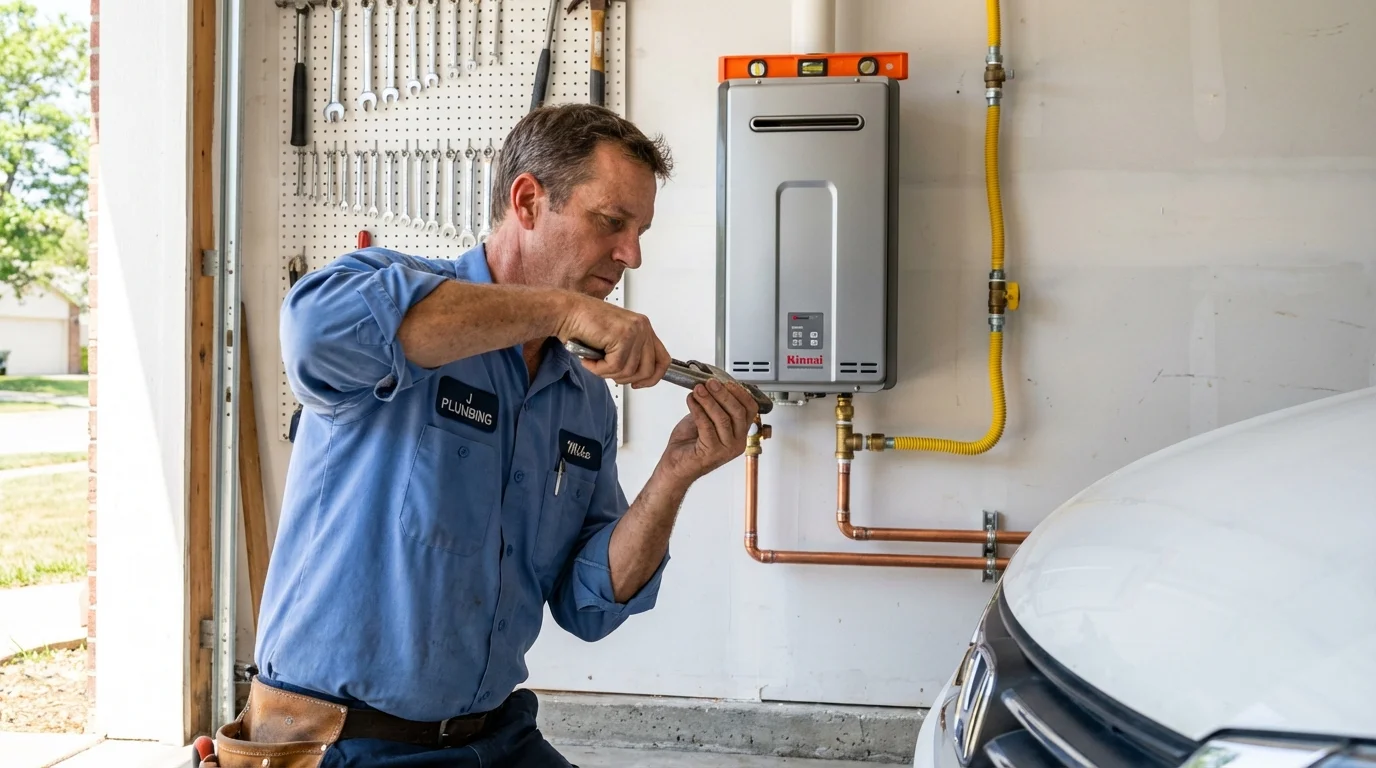 Tankless water heater installation by a Johns Plumbing LLC plumber in Florala